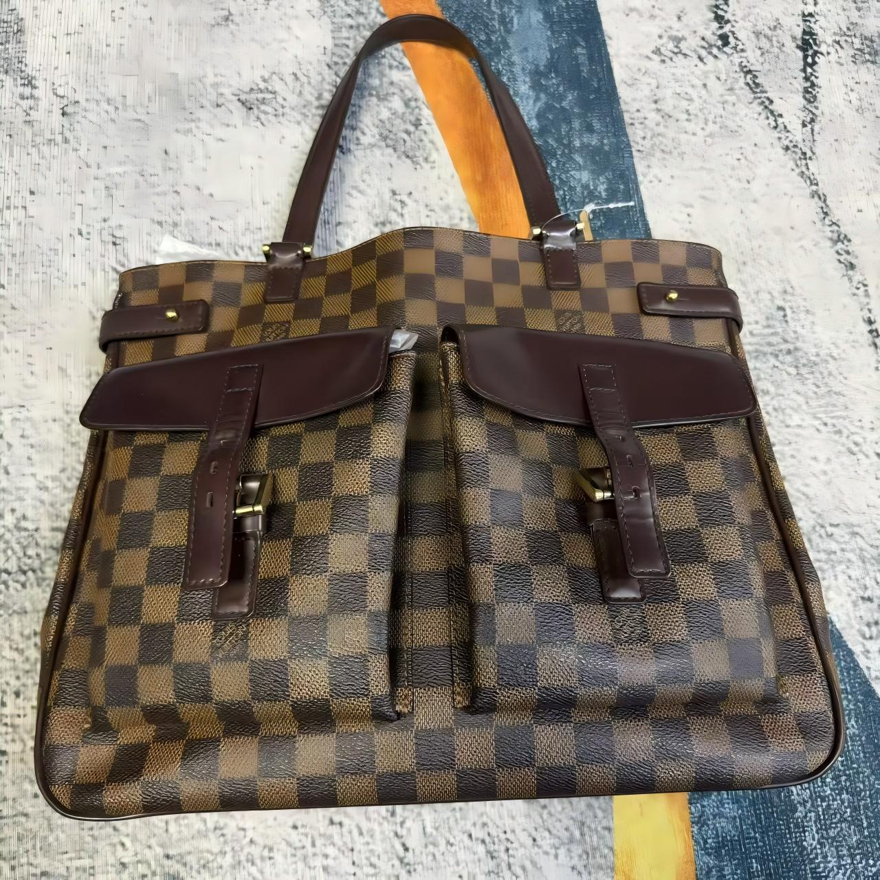 95新 LouisVuitton/路易威登 棋盘格手提包09-82专柜价15000