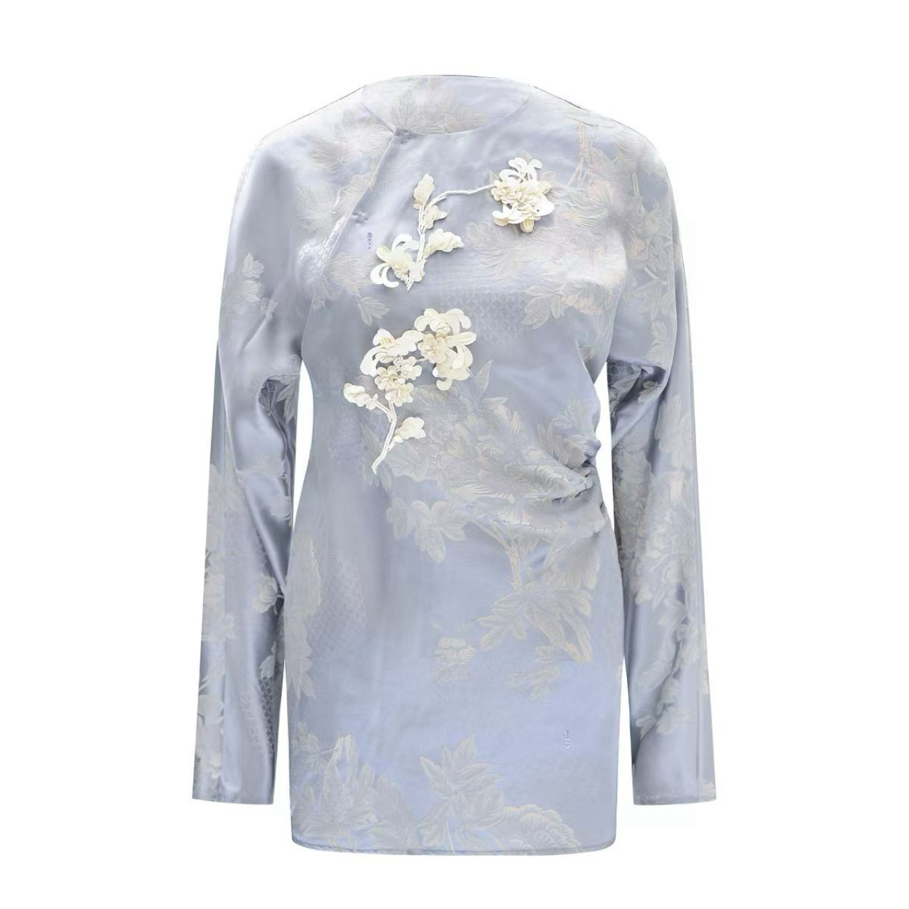 Messential C167 竹月提花 素馨花钉珠偏襟上衣
