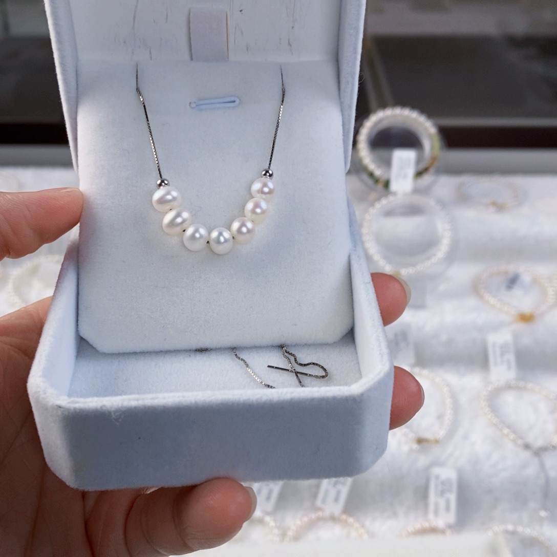 淡水珍珠颈饰银S925镶嵌