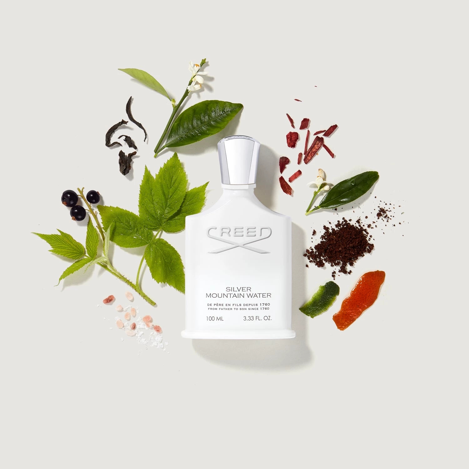 CREED恺芮得银色山泉香水100ml清新柑橘调男女生送礼袋