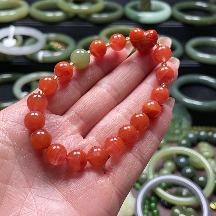 南红玛瑙未镶嵌手链