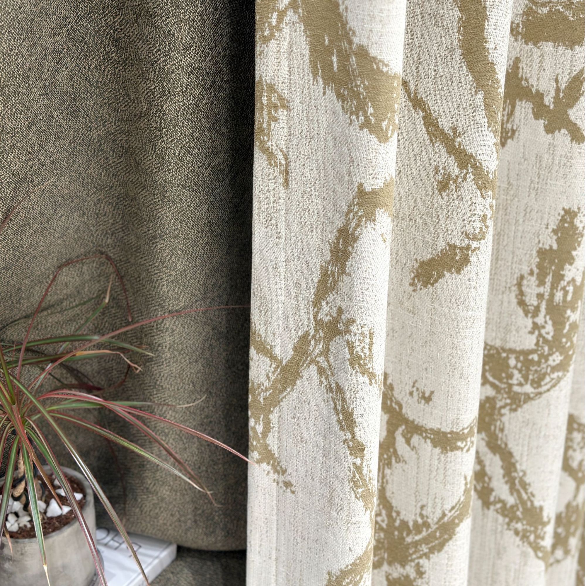 棉麻色织遮光窗帘2025年新版-浮华织梦