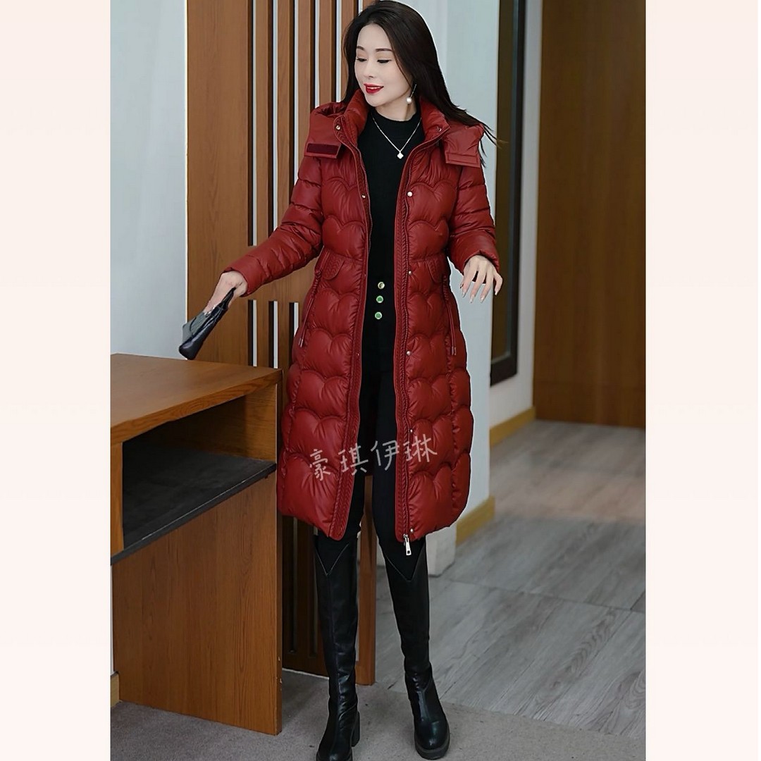 冬季新款时尚气质显瘦加厚保暖可脱卸帽棉衣风衣外套