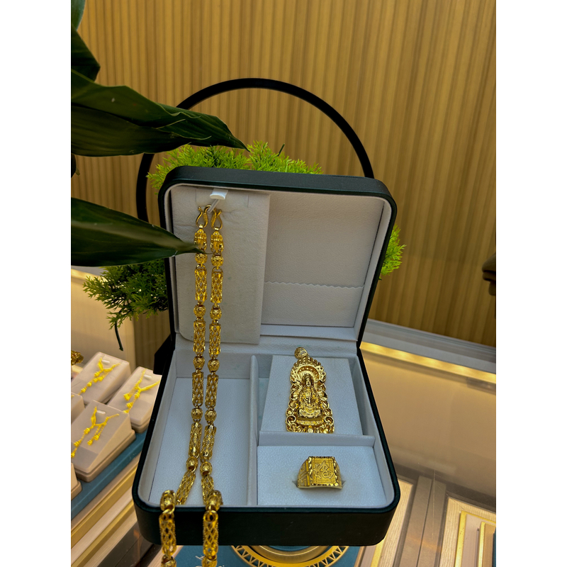 合金项链 合金材质 男士时尚竹节帝王项链套