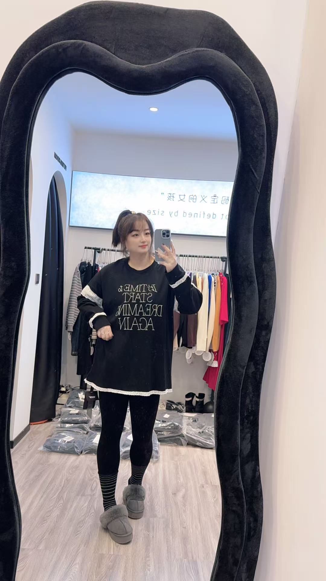 年款新款PPT1882欧货重工刺绣蕾丝花边装饰宽松长袖打底衫