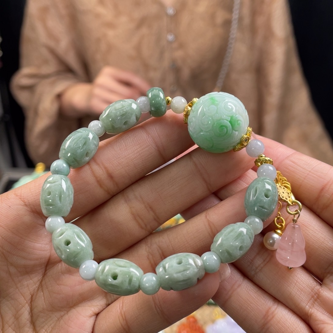 翡翠手串未镶嵌代编织