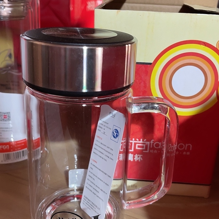 茶隔款玻璃前进把手杯475毫升