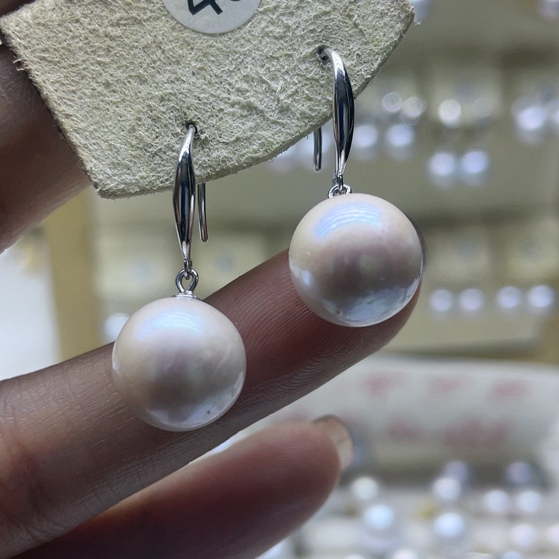 淡水珍珠耳饰银S925镶嵌