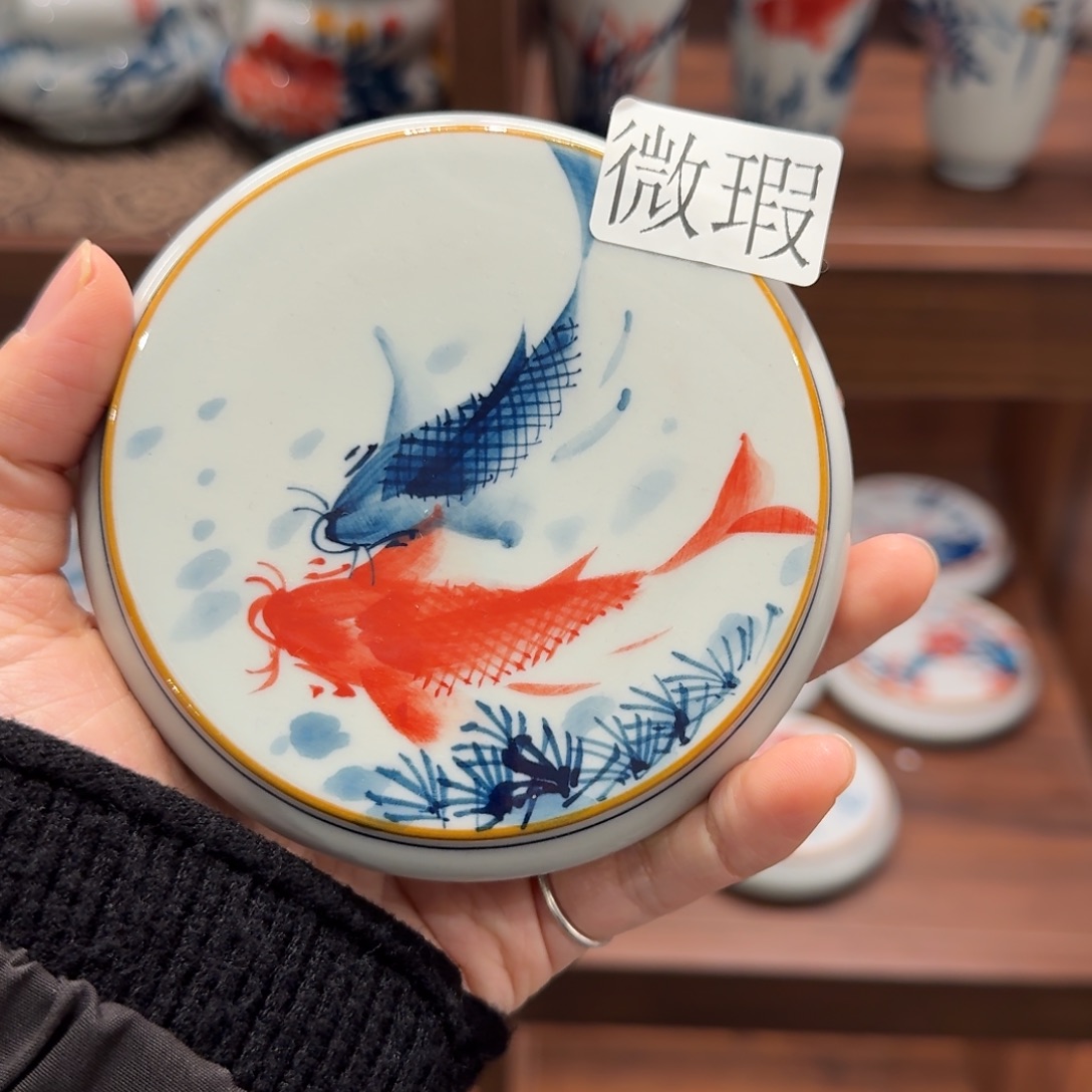 釉下手绘茶具微瑕