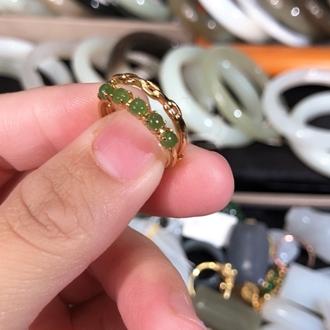 和田玉颈饰银S925镀金镶嵌