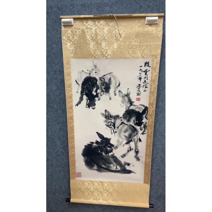 c42七驴图-中堂画玄关画艺术装饰画软装裱