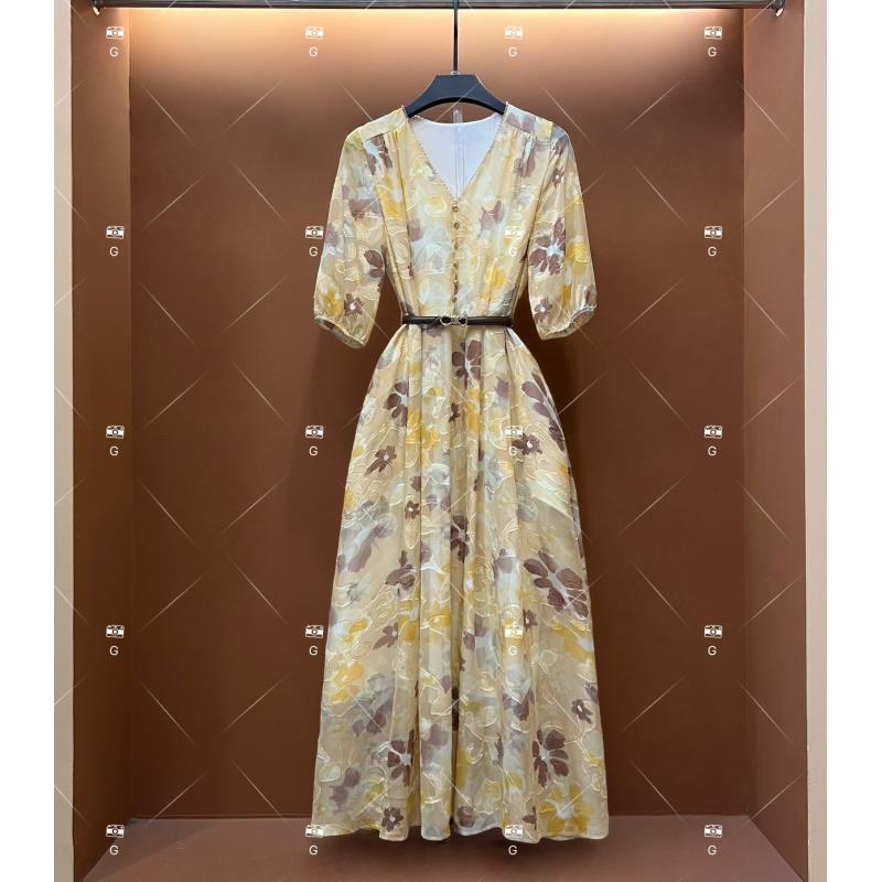 春夏丨设计师轻奢法式印花女士连衣裙 GS-56012