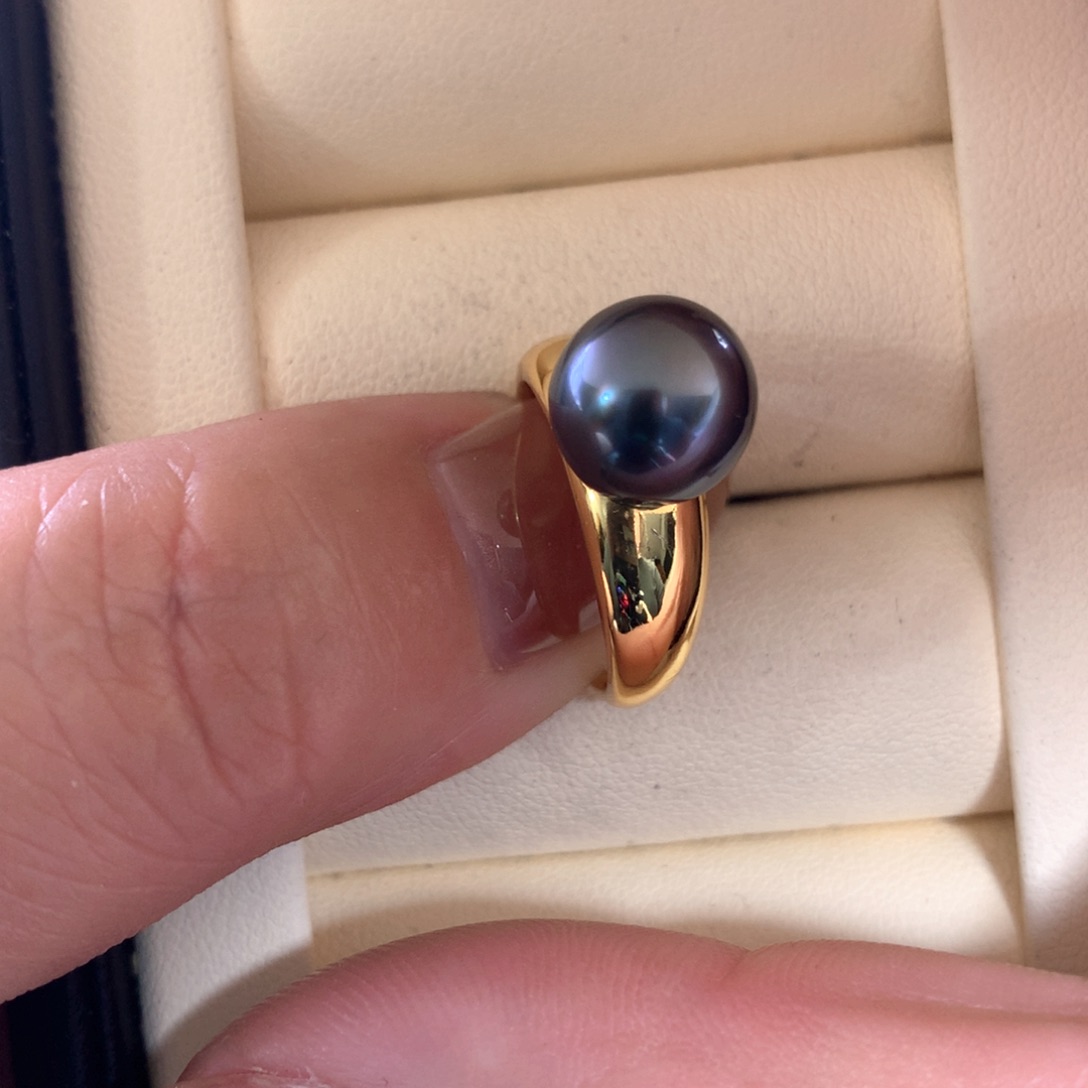 海水珍珠戒指银S925镶嵌