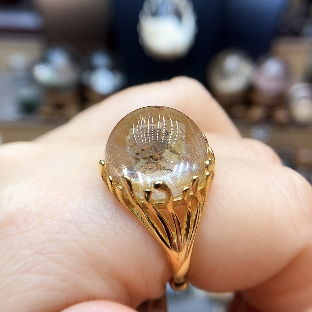 水晶戒指银S925镶嵌R*7水晶