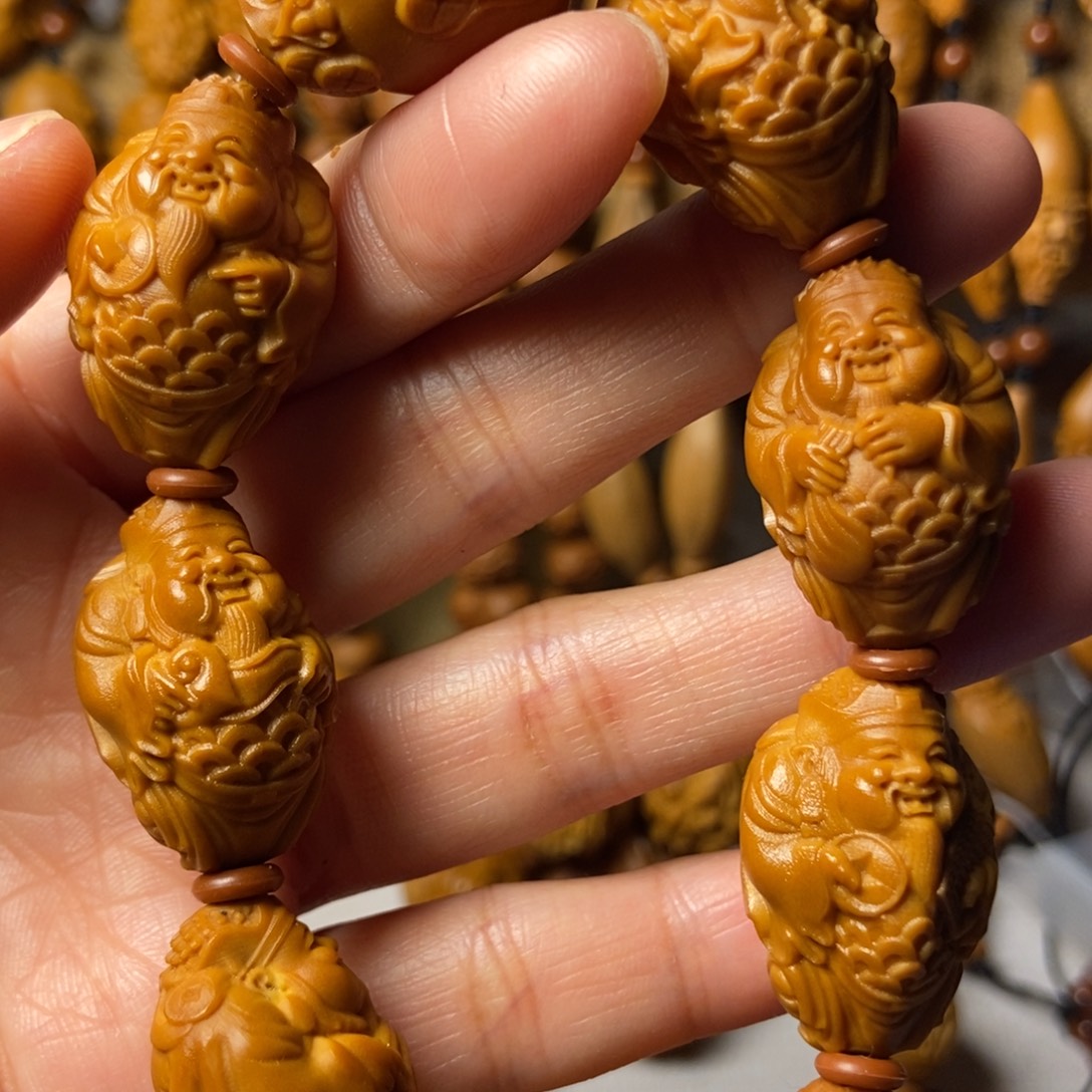 橄榄核手串/手链腰缠万贯财神