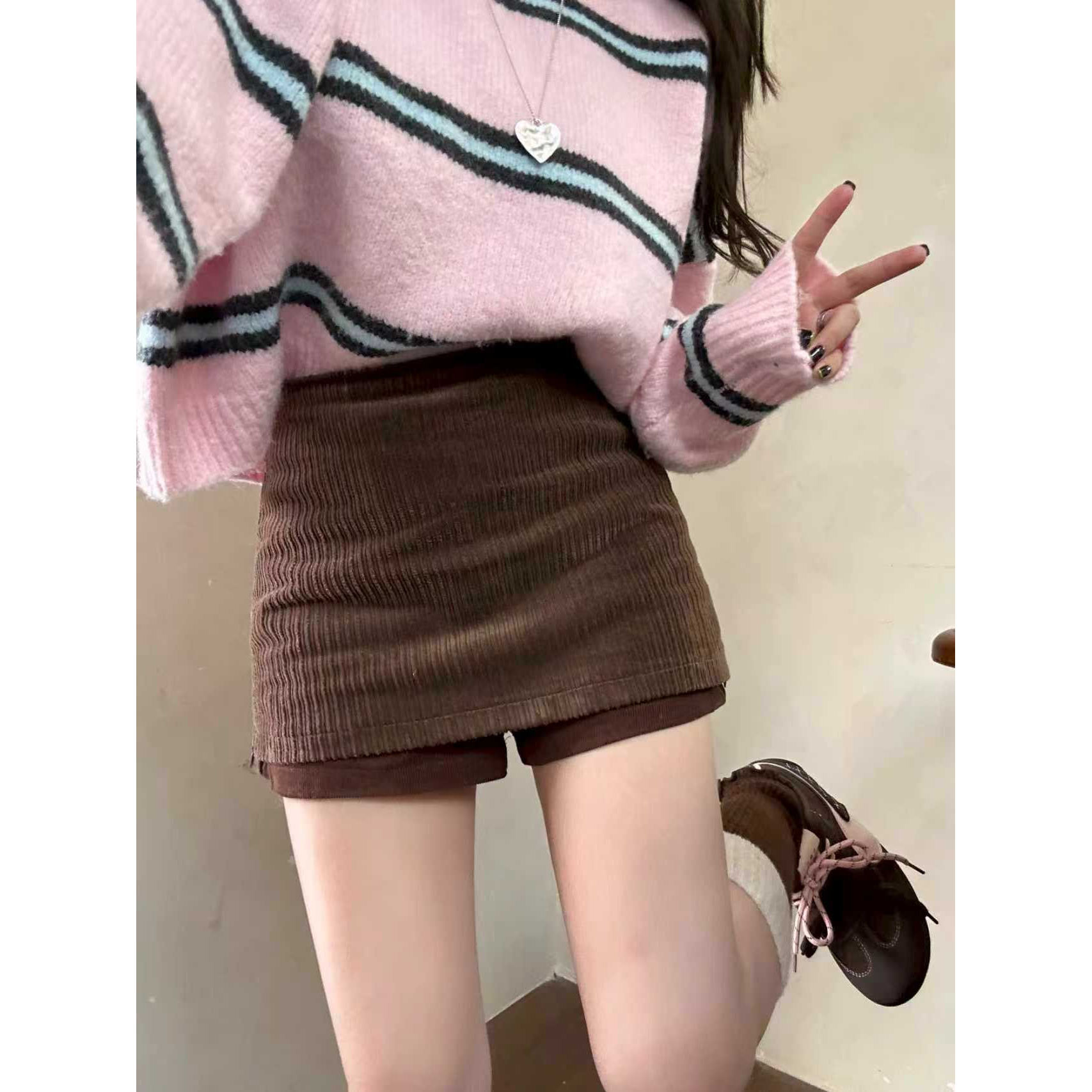 【HuiHui】东大门定制韩版A字裤裙洋气时尚百搭（D0202）