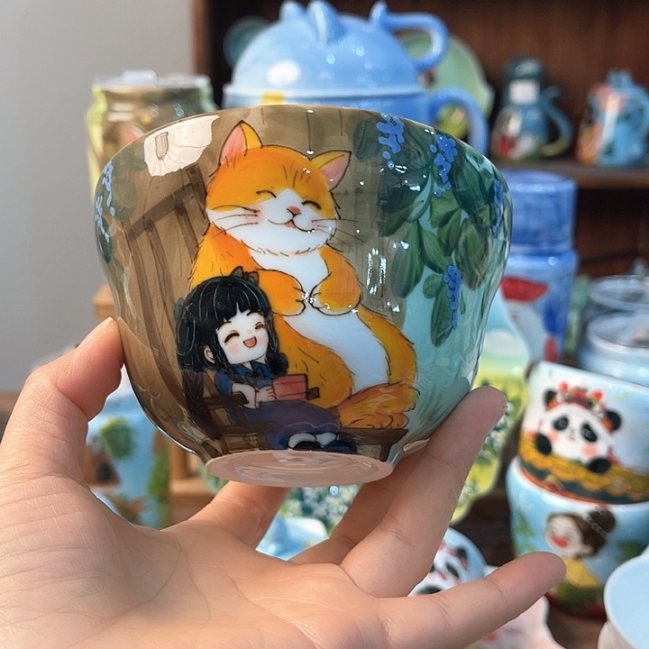 陶景德镇釉下手绘陶瓷 