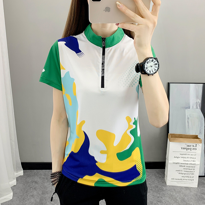夏季冰感弹力速干衣轻薄透气户外运动快干吸汗短袖高能感速干衣