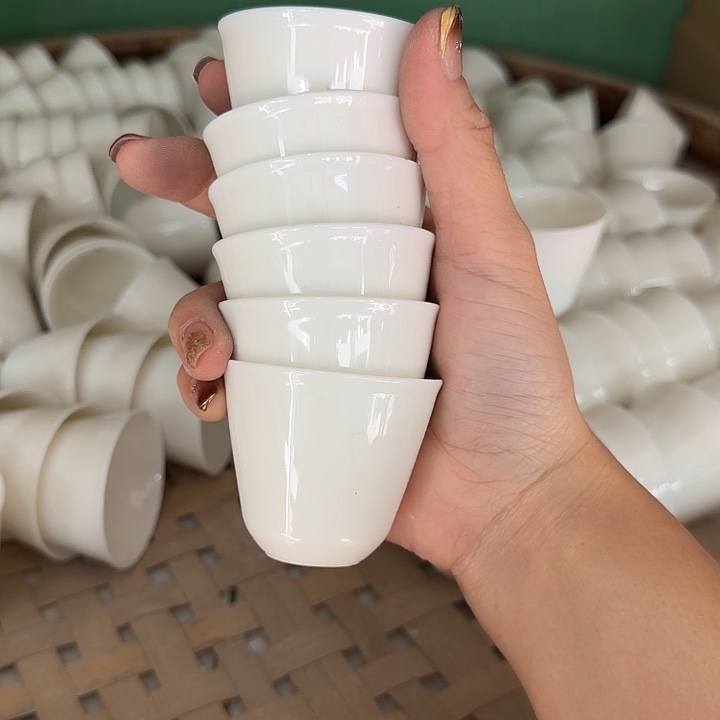 微瑕高端羊脂玉专场茶杯六个一组