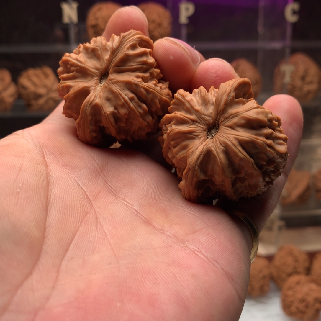 高***拽文玩核桃吊坠三角白666888