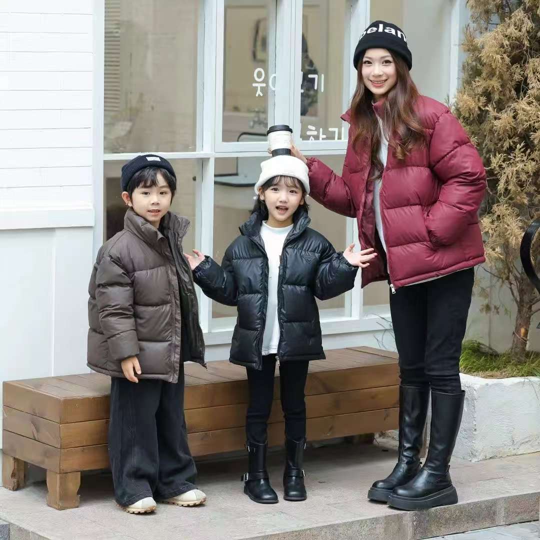 新款儿童立领棉服冬季中大童免洗加厚男童女童时尚防寒保暖棉衣