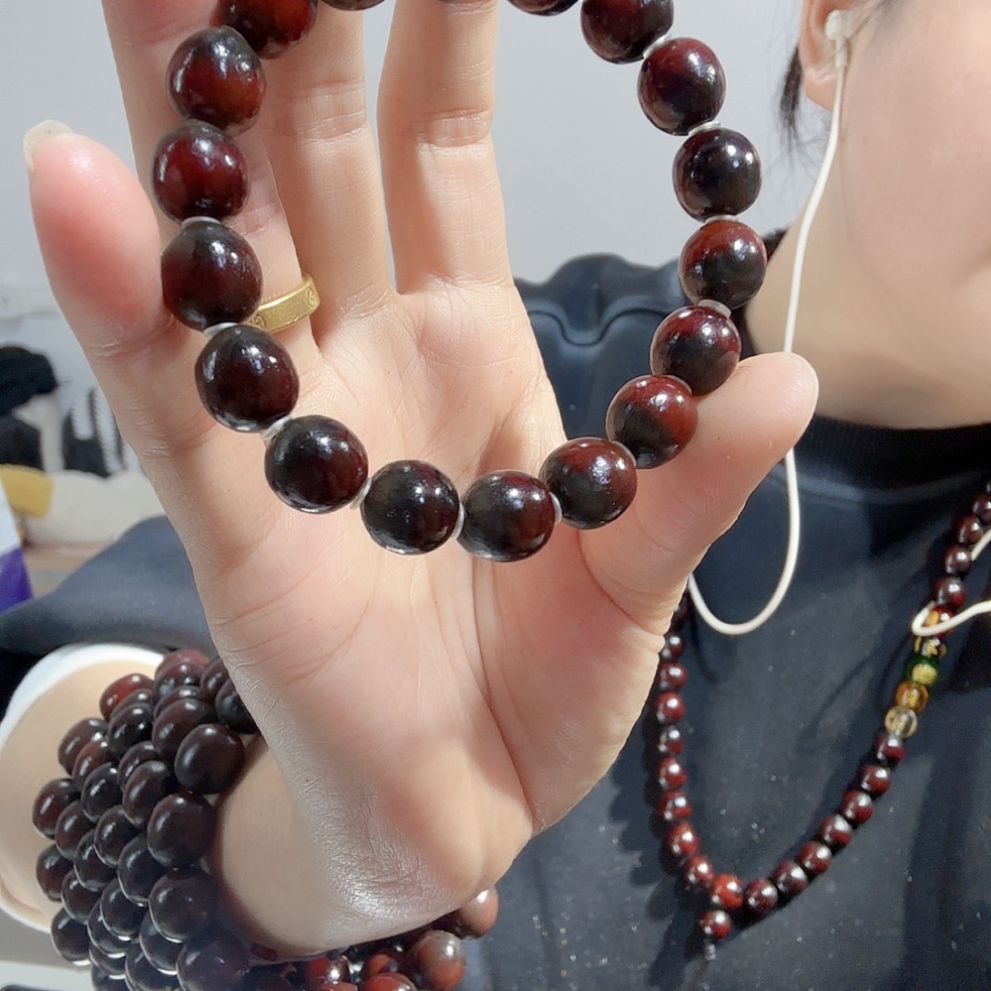清***9吊坠草珠菩提无患子陈年花籽单圈手串17颗