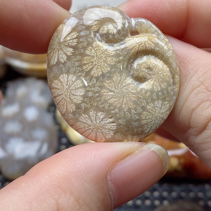 硅化珊瑚（珊瑚玉）颈饰未镶嵌