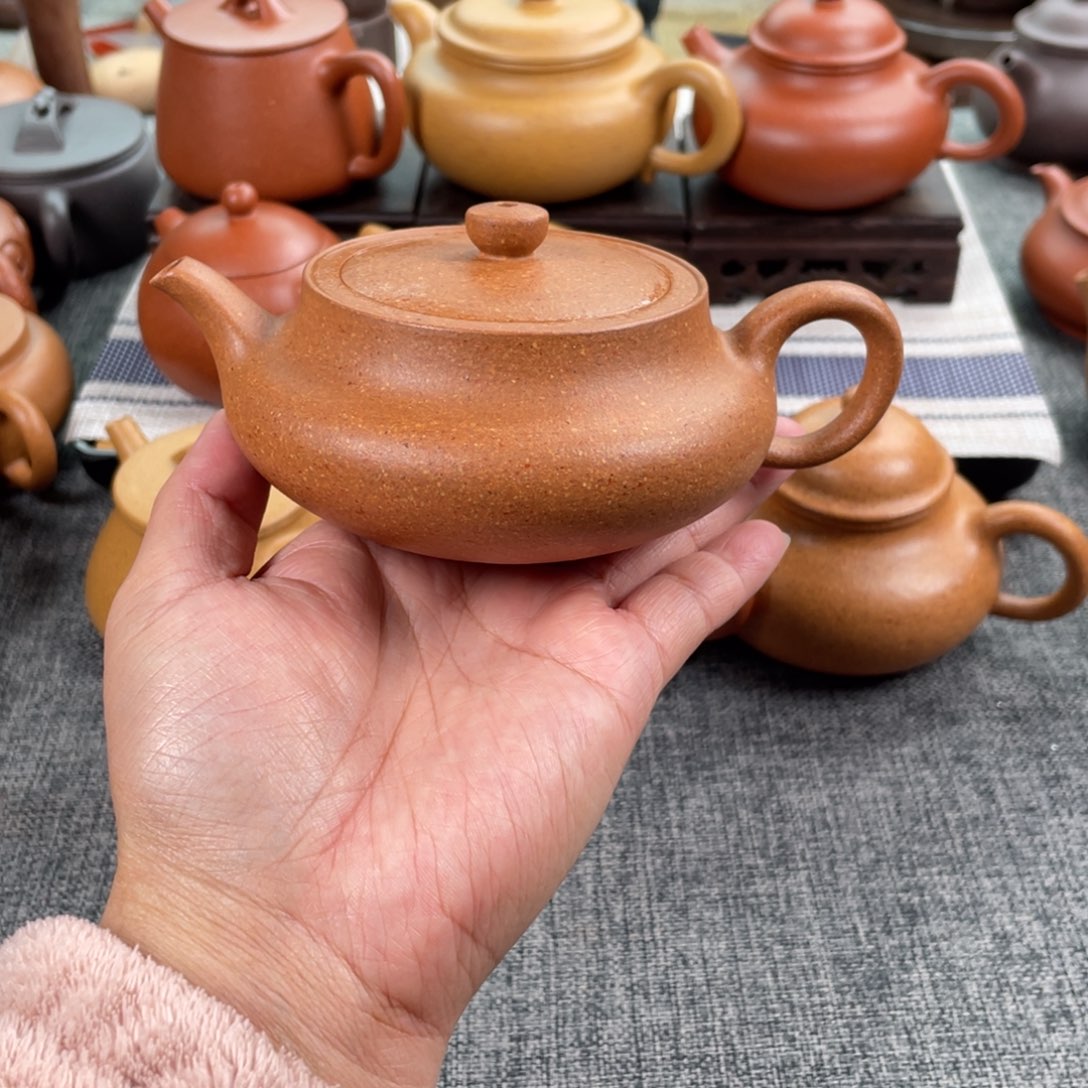 紫砂茶壶黄降坡桑盘全手30目200