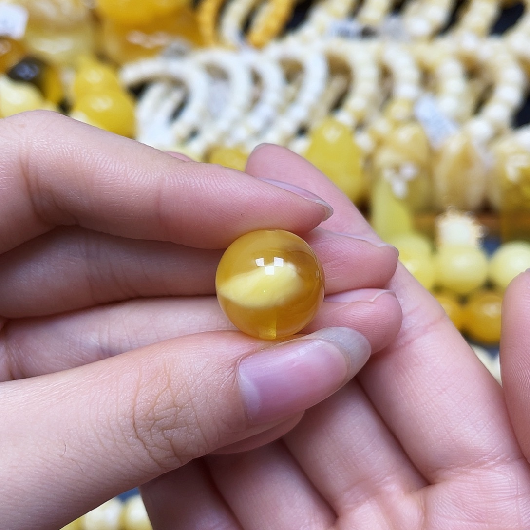 裸石蜜蜡未镶嵌圆珠15.6mm瑕