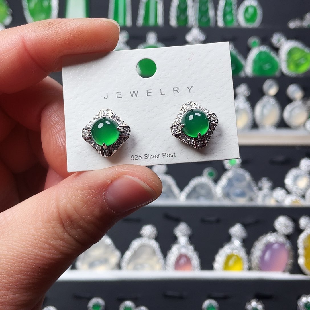 玛瑙/玉髓耳钉合金