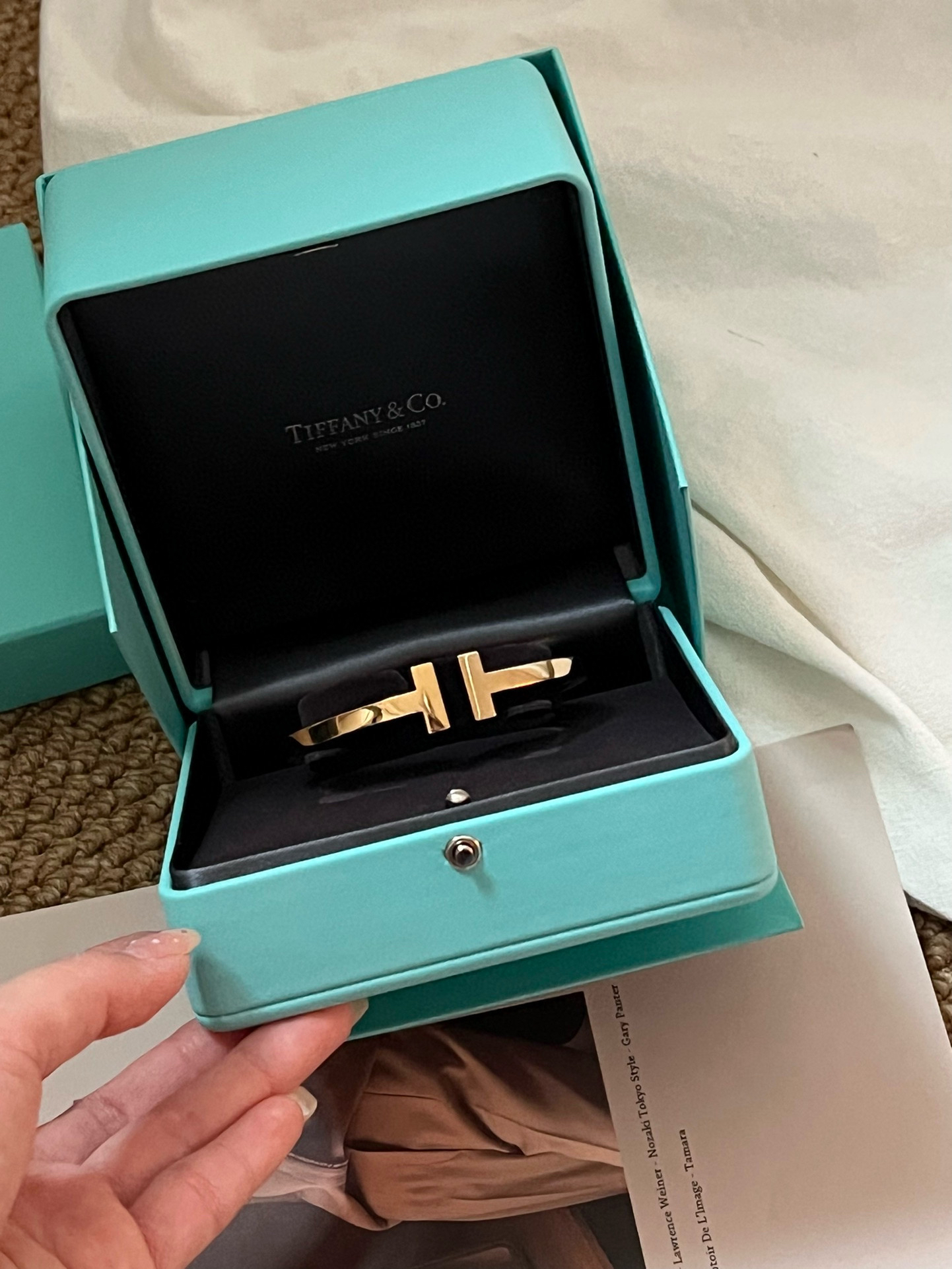 95新 Tiffany & Co./蒂芙尼 TIFFANY&CO粗版大T手镯18k黄金L码
