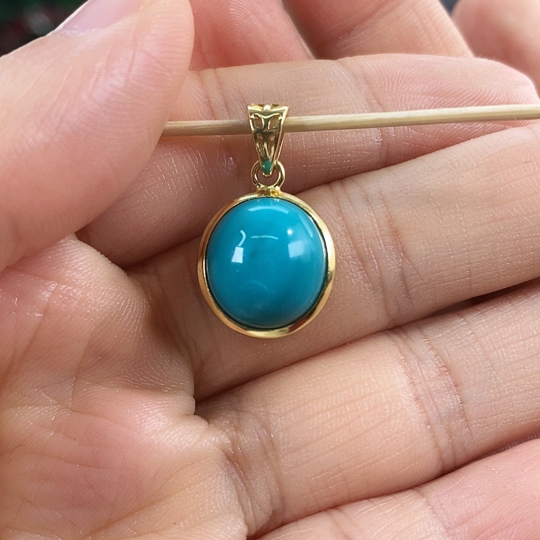 绿松石银S925镀金镶嵌珠宝奇石