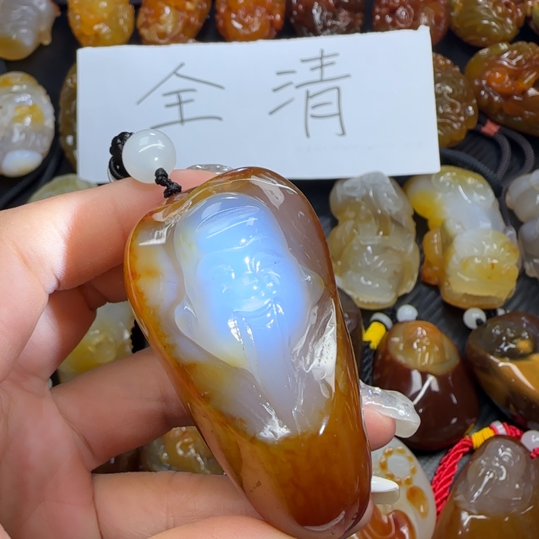 玛瑙/玉髓合金手把件