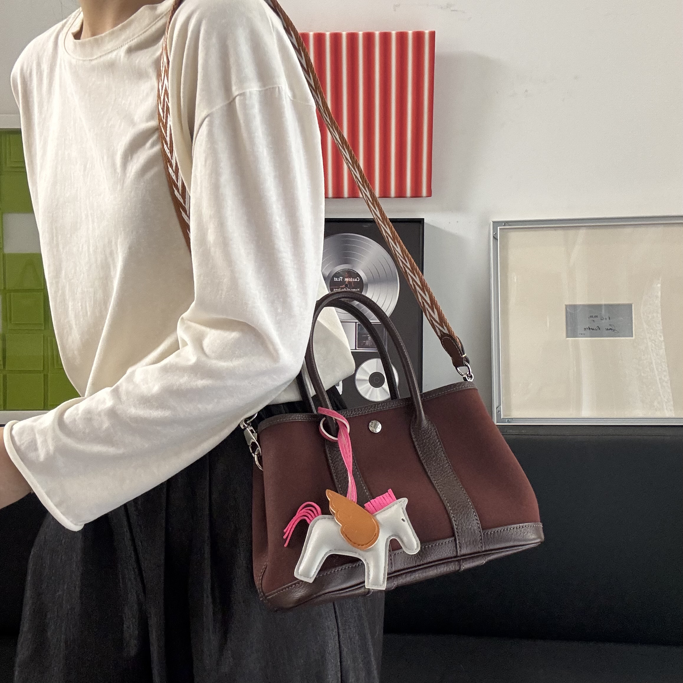 95新 Hermes/爱马仕 7 爱马仕mini花园马鞍红