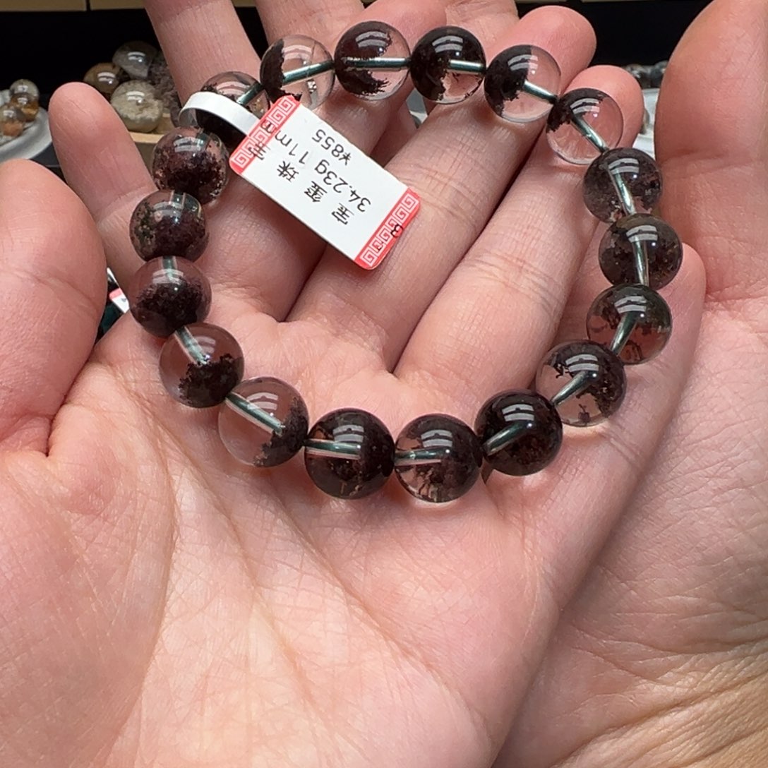 未镶嵌手链水晶粉紫幽灵