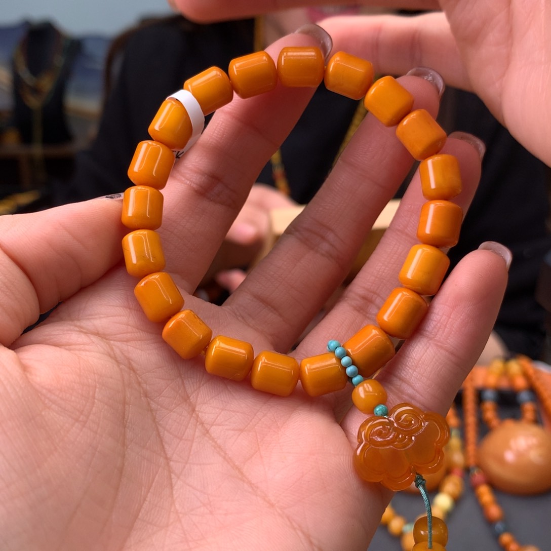 蜜蜡手串未镶嵌天然