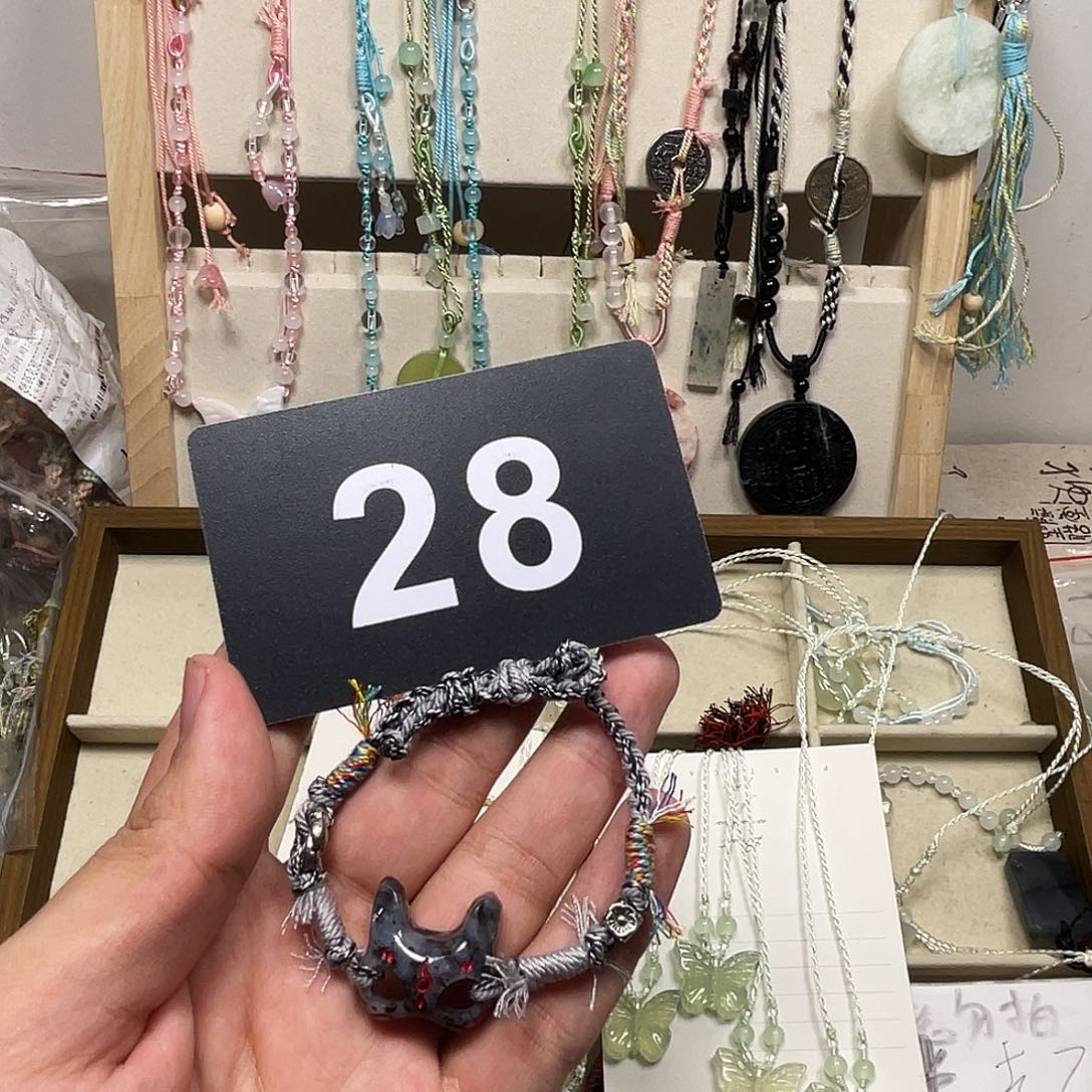 蛇纹石玉合金颈饰