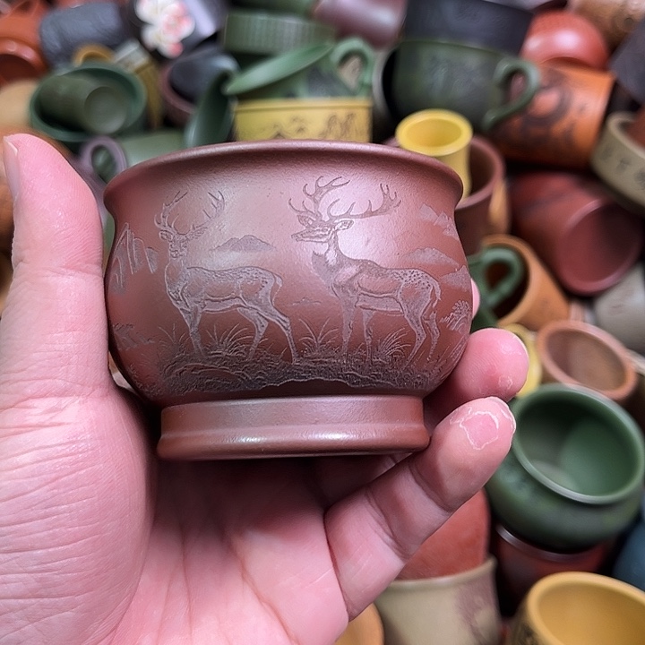 紫砂茶杯全手工紫砂主人杯