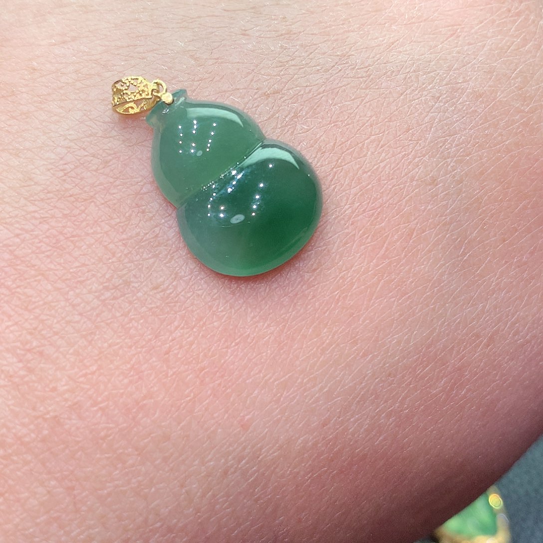 翡翠颈饰18K金镶嵌纯天然