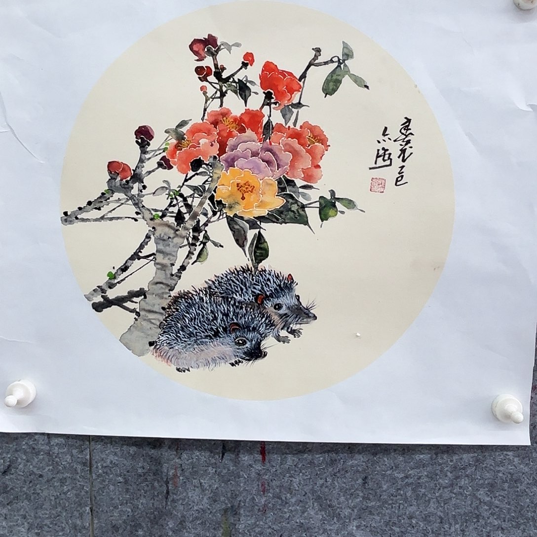 国画艺术家真人手绘