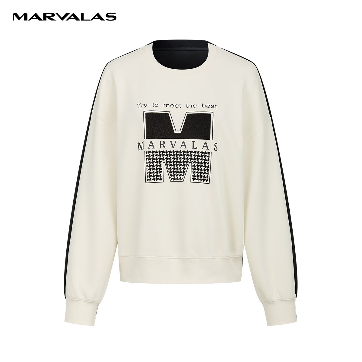 【粉丝专属】曼德诗棉质圆领卫衣2025秋季新款长袖宽松套头上衣女