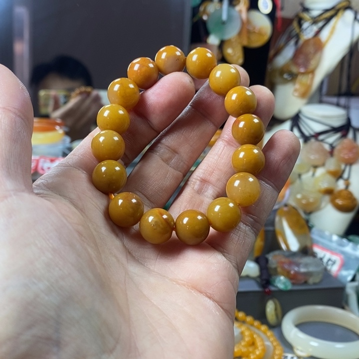 石英质玉（黄龙玉）合金手镯