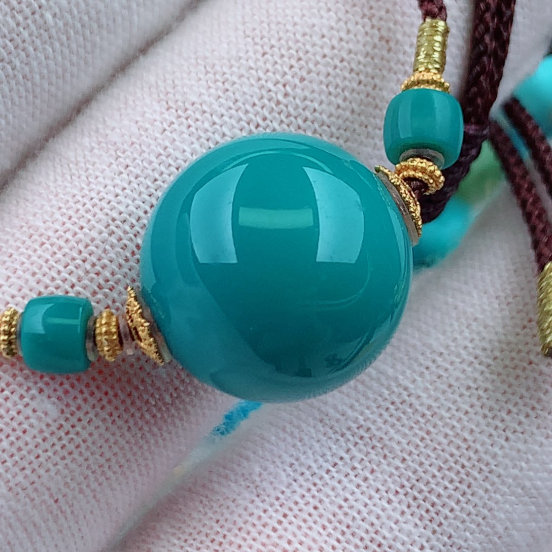 未镶嵌绿松石珠宝奇石15.2mm