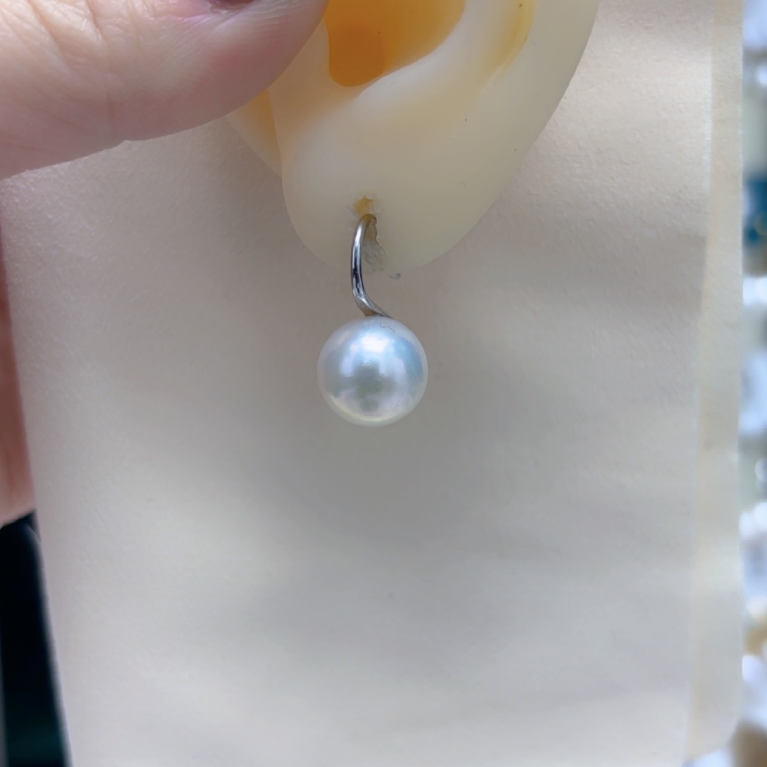 淡水珍珠耳饰银S925镶嵌