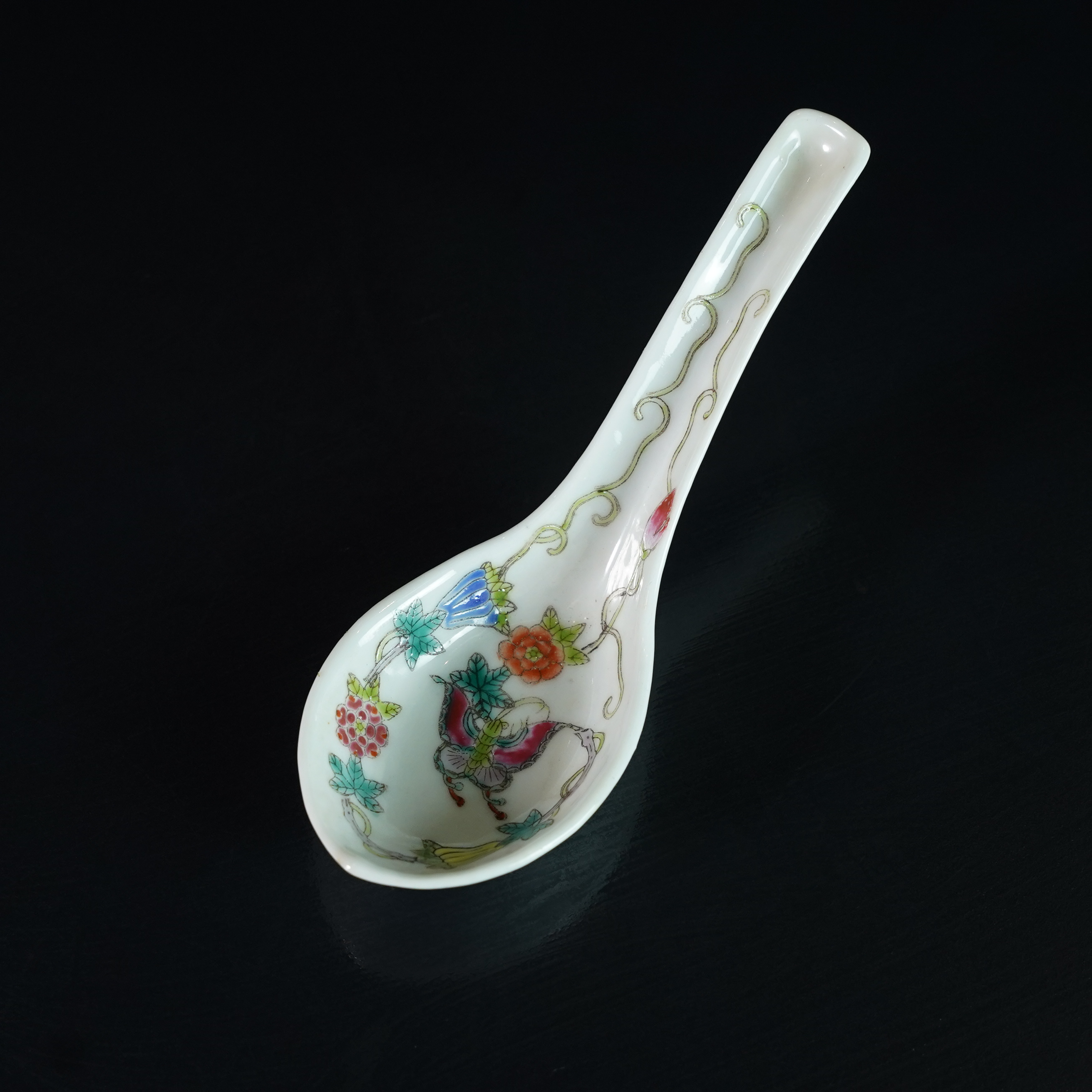 LFD250124012【十竹斋】民国粉彩瓜瓞连绵调羹