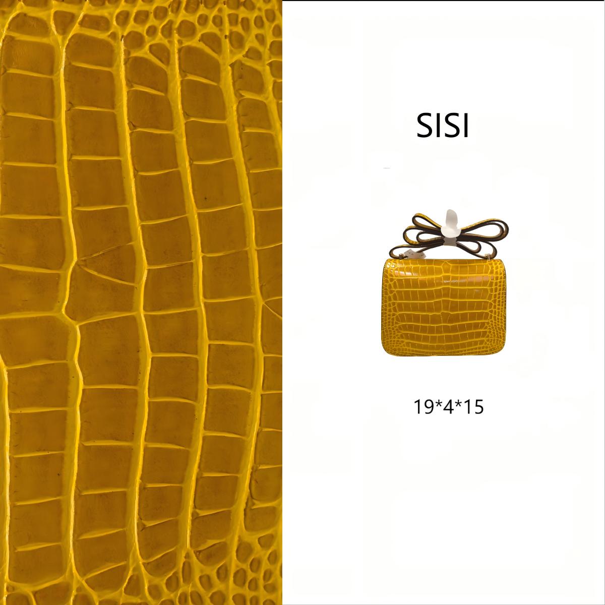 【尺寸：19*4*15】SISI原创设计高定真皮女包康康19金扣-琥珀黄