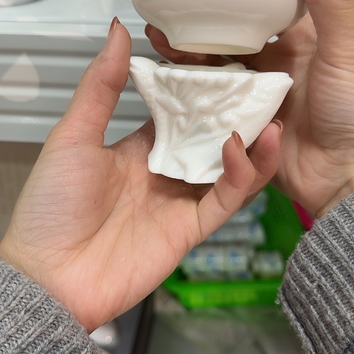 羊脂玉一体全瓷茶漏