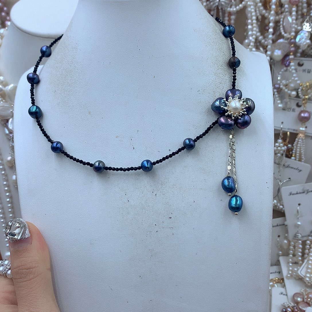 耳饰银S925镶嵌淡水珍珠