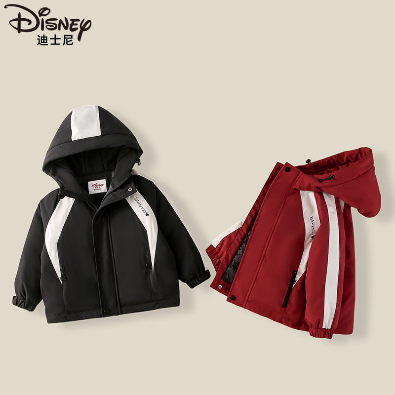 Disney/迪士尼儿童加厚保暖羽绒服冬季新款宝宝连帽外套XOE4SU939