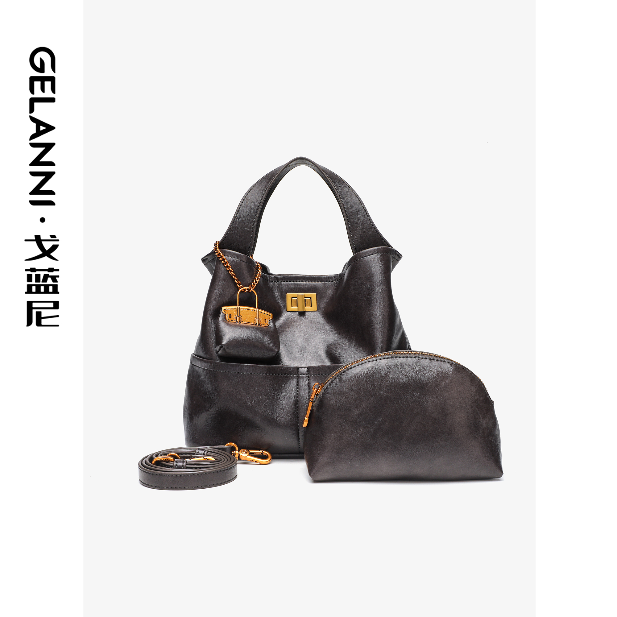 【羽乔专属】GELANNI休闲百搭子母水桶包